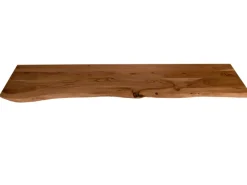 Regale Massivholz^SAM Holzplatte Arya mit Echter Baumkante Einseitig 120 x 30 cm Akazienholz Nussbaum