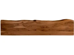 Regale Massivholz^SAM Holzplatte Arya mit Echter Baumkante Einseitig 120 x 30 cm Akazienholz Nussbaum