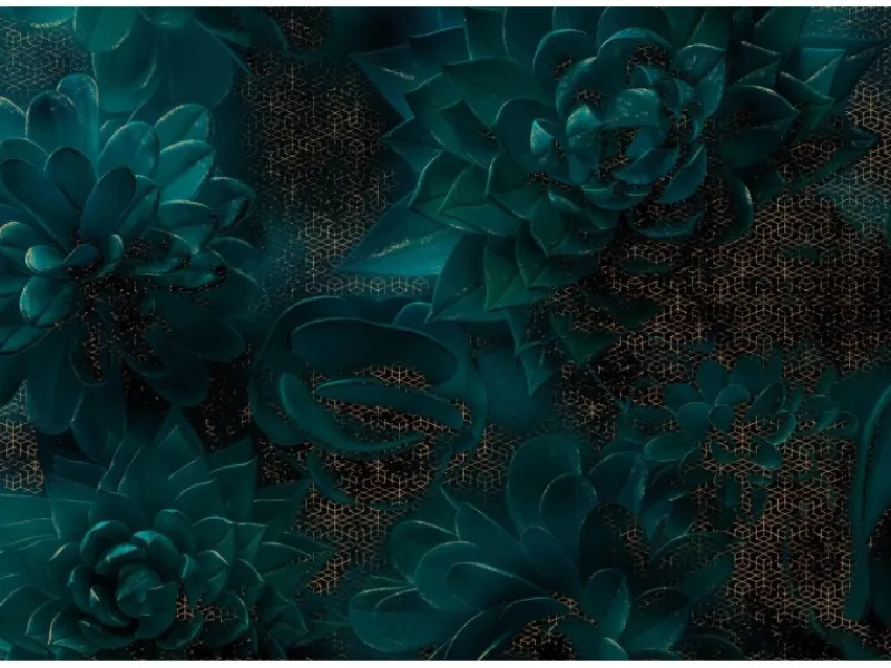 Sanders & Sanders Fototapeten^Fototapete Blumen Petrolgrün 400 x 280 cm 611862