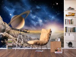 Sanders & Sanders Fototapete Universum Blau und Beige 360 x 270 cm 600489