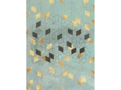 Sanders & Sanders Fototapeten^Fototapete Grafik Grün und Gold 200 x 280 cm 611984