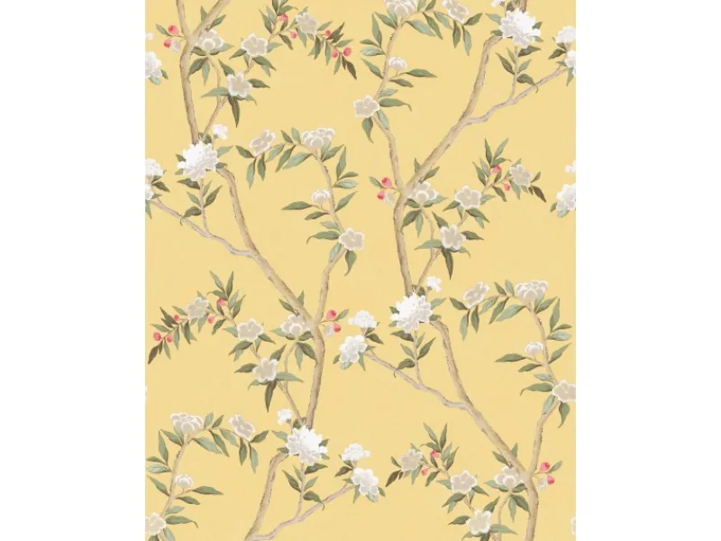 Sanders & Sanders Tapete Blumen Gelb und Grün 53 cm x 10 m