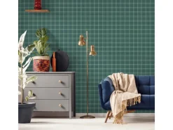 Sanders & Sanders Tapete Karomuster Dunkel 53 cm x 10 m