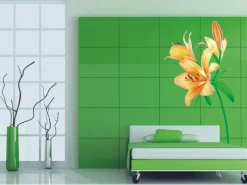 Sanders & Sanders Wandtattoos^Wandtattoo Blumen Orange und Grün 65 x 85 cm 600256