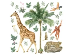 Sanders & Sanders Wandtattoos^Wandtattoo Dschungeltiere Dschungelgrün 30 x 30 cm 601332