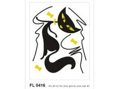 Sanders & Sanders Wandtattoo Katze Schwarz 65 x 85 cm 600287