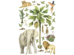 Sanders & Sanders Wandtattoos^Wandtattoo Dschungeltiere Grün 65 x 42.5 cm 601342