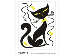 Sanders & Sanders Wandtattoo Katze Schwarz 65 x 85 cm 600286