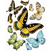 Sanders & Sanders Wandtattoos^Wandtattoo Schmetterlinge Gelb Grün und Blau 65 x 85 cm 600284