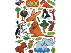 Sanders & Sanders Wandtattoos^Wandtattoo Zoo Tiere Grün Braun und Blau 65 x 85 cm 600245