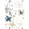 Sanders & Sanders Wandtattoo Blumenmuster Beige Blau und Orange 65 x 42.5 cm 601341