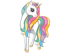 Sanders & Sanders Wandtattoos^Wandtattoo Einhörner Multicolor 8,5 x 15 cm 601423