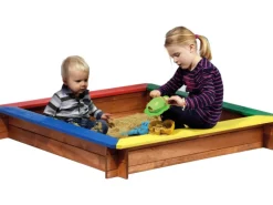 Dobar Sitzbänke^Sandkasten wetterfest 117 cm x 117 cm Bunt FSC®