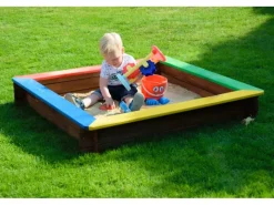 Dobar Sitzbänke^Sandkasten wetterfest 117 cm x 117 cm Bunt FSC®