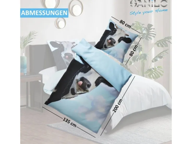 Sanilo Bettwäsche 4-teilig Kuhkopf