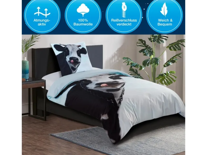 Sanilo Bettwäsche 4-teilig Kuhkopf