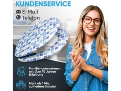 Sanilo Mosaik^WC Sitz mit Absenkautomatik Mosaik Blau, Hochwertiger und Stabiler Toilettendeckel aus Holz
