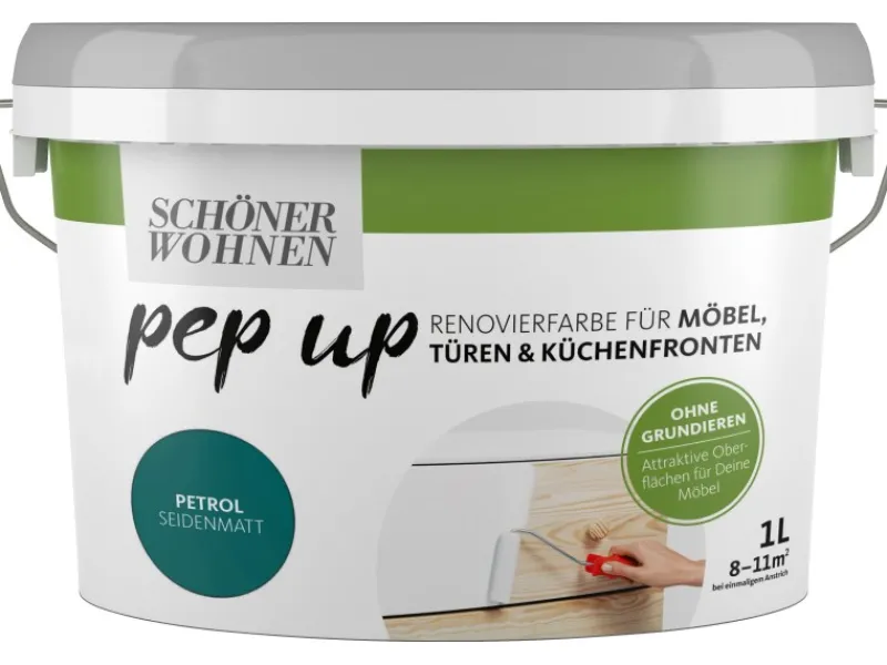 SCHÖNER WOHNEN-Farbe Speziallacke^Schöner Wohnen pep up Renovierfarbe Möbel, Türen und Küchenfronten 1 l
