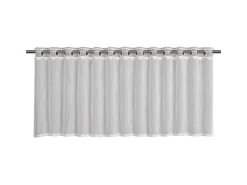 Sehlbach Vitrinen^Bistrogardine mit Stangendurchzug Border Top 135 cm x 45 cm Weiß