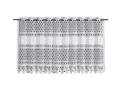 Sehlbach Vitrinen^Bistrogardine mit Stangendurchzug Klassik 140 cm x 60 cm Weiß