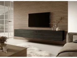 Selsey TV-Hängeboard Bisira 200 cm Holzoptik Esche Schwarzgrau