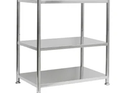 shelfr Edelstahl Schwerlastregal bis 60 kg auf 3 Ebenen 61 x 36 x 82 cm