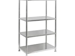 shelfr Edelstahl Schwerlastregal bis 150 kg auf 4 Ebenen 74 x 41 x 109 cm