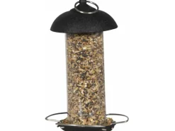 Siena Garden Vogelbedarf^Futterspender Feeder Stahl Schwarz Ø 10 cm x 20 cm