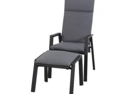 Siena Garden Kissen|Hocker^Valencia Hocker Matt Anthrazit-Salt & Pepper Gestell Aluminium