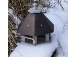 Siena Garden Vogelbedarf^Vogelhaus Kiefer Hellgrau und Anthrazit 29 cm x 33 cm x 35 cm FSC®