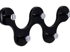 Siro Garderoben^Hakenleiste 01047 Kunststoff Schwarz Chrom Länge 248 mm 5 Haken