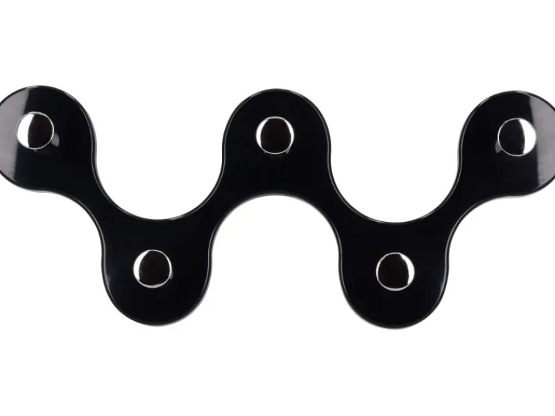 Siro Garderoben^Hakenleiste 01047 Kunststoff Schwarz Chrom Länge 248 mm 5 Haken