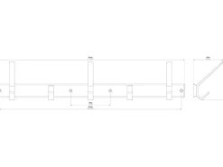 Siro Garderoben^Hakenleiste 1674 Metall Uni Schwarz Matt Länge 553 mm 5 Haken