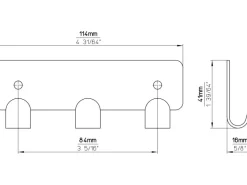 Siro Garderoben^Hakenleiste 1603 Metall Länge 114 mm 3 Haken