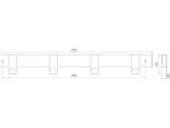 Siro Garderoben^Hakenleiste 1444 Metall Länge 404 mm 4 Haken