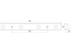 Siro Hakenleiste SM8162 Kunststoff Länge 300 mm 4 Haken