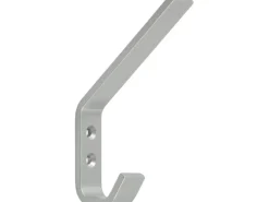Siro Garderoben^Huthaken Metall Alufarben 2 Aufhänger Lochabstand 16 mm