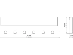 Siro Garderoben^Türgarderobe 1977 Metall Uni Schwarz Matt Länge 375 mm 6 Haken