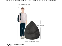 Sitting Point Sitzsack BeanBag Fluffy 220 l Herz-Muster