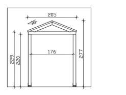 Skan Holz Insektenschutz^Vordach Sellin 205 cm x 126 cm Natur Unbehandelt