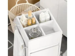 SoBuy Schränke^Badezimmerschrank Badschrank mit 3 Schubladen und 4 Fächern 33x90x30cm Weiß BZR29-W