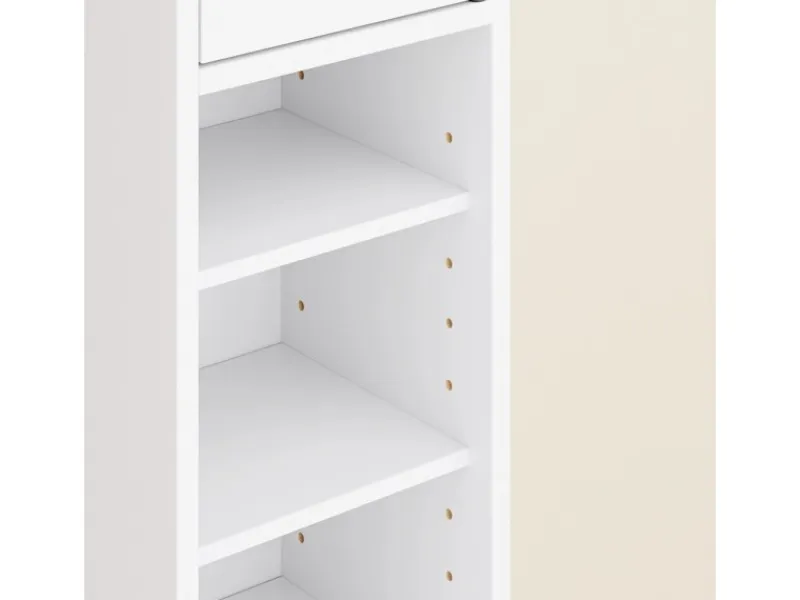 SoBuy Badezimmerschrank Hochschrank Badregal mit 6 Einlegeböden 20x180x20cm BZR34-II-W