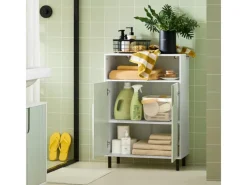 SoBuy Badkommode Badezimmerschrank Midischrank Kommode Sideboard BZR138-GR