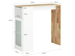 SoBuy Tische^Bartisch Esstisch Balkontisch Küchentisch Bistrotisch Stehtisch FWT99-WN