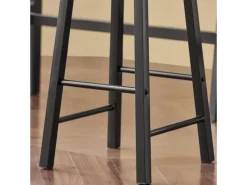 SoBuy Hocker^Bartisch Set 5-teilig Essgruppe Esstisch mit 4 Hockern Braun-Schwarz OGT22-SCH