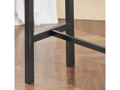SoBuy Hocker^Bartisch Set 5-teilig Essgruppe Esstisch mit 4 Hockern Braun-Schwarz OGT22-SCH