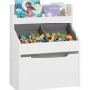 SoBuy Aufbewahrung|Regal Weiß^Bücherregal für Kinder Kinderregal mit 2 Boxen Aufbewahrungsregal KMB71-W