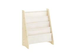 SoBuy Wandregale|Regal Weiß^Bücherregal Kinderregal mit 4 Stofffächern Zeitungsständer KMB50-N