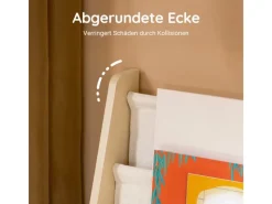 SoBuy Wandregale|Regal Weiß^Bücherregal Kinderregal mit 4 Stofffächern Zeitungsständer KMB50-N