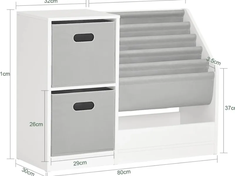 SoBuy Regal Weiß^Bücherregal Kinderregal mit Boxen Aufbewahrungsregal Weiß KMB76-W